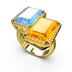 Avis Yüzük - Akuamarin ve sitrin 18 ayar altın yüzük #fa7gf8