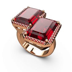 Avis Yüzük - Garnet 8 ayar rose altın yüzük #gem9cj