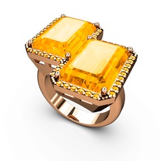 Avis Yüzük - Sitrin 18 ayar rose altın yüzük #h85u3h