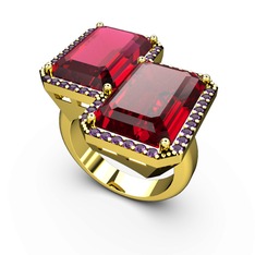 Avis Yüzük - Rodolit garnet, garnet ve ametist 18 ayar altın yüzük #lmjmrg