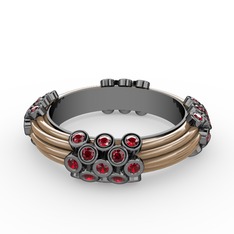 Delissa Yüzük - Garnet 925 ayar siyah rodyum kaplama gümüş yüzük (Ekru mineli) #11hxdcm