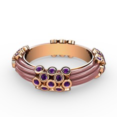 Delissa Yüzük - Ametist 18 ayar rose altın yüzük (Pastel pembe mineli) #14qtaeb