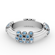 Delissa Yüzük - Akuamarin 8 ayar beyaz altın yüzük (Beyaz mineli) #14ypx5j