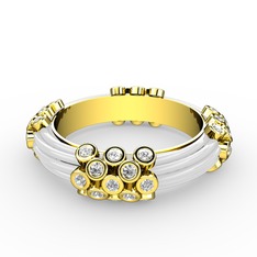 Delissa Yüzük - Swarovski 8 ayar altın yüzük (Beyaz mineli) #150eo6y