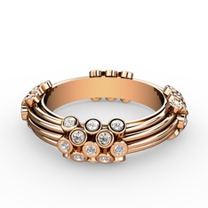 Swarovski 18 ayar rose altın yüzük (şeffaf mineli)