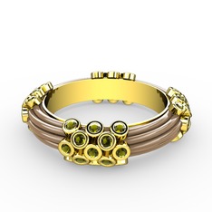 Delissa Yüzük - Peridot 14 ayar altın yüzük (Ekru mineli) #16h86rh