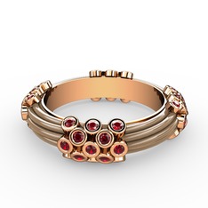 Delissa Yüzük - Garnet 18 ayar rose altın yüzük (Ekru mineli) #17wn2c7