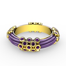 Delissa Yüzük - Ametist 14 ayar altın yüzük (Menekşe mineli) #1bn3ul9