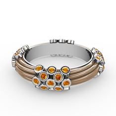 Delissa Yüzük - Sitrin 14 ayar beyaz altın yüzük (Ekru mineli) #1hka5f