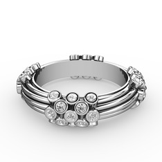 Delissa Yüzük - Pırlanta 925 ayar gümüş yüzük (0.78 karat, şeffaf mineli) #1j0zr5