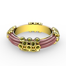 Delissa Yüzük - Peridot 18 ayar altın yüzük (Pastel pembe mineli) #1pbuyo5