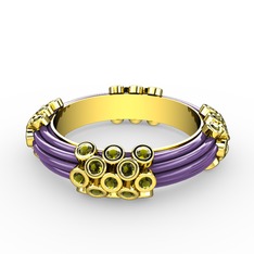 Peridot 18 ayar altın yüzük (Menekşe mineli)