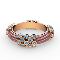 Delissa Yüzük - Akuamarin 14 ayar rose altın yüzük (Pastel pembe mineli) #1qzsj4v