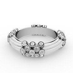 Delissa Yüzük - Swarovski 14 ayar beyaz altın yüzük (Beyaz mineli) #1r5ujxx