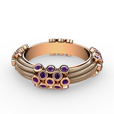 Delissa Yüzük - Ametist 925 ayar rose altın kaplama gümüş yüzük (Ekru mineli) #1ssxp3v