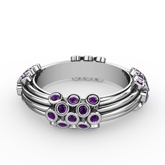 Delissa Yüzük - Ametist 925 ayar gümüş yüzük (şeffaf mineli) #1v35vdg