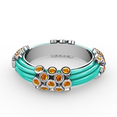 Delissa Yüzük - Sitrin 925 ayar gümüş yüzük (Turkuaz mineli) #1wtm7nh