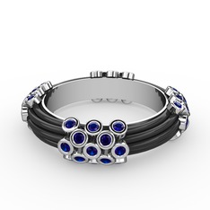 Delissa Yüzük - Lab safir 925 ayar gümüş yüzük (Siyah mineli) #1y6qmjy