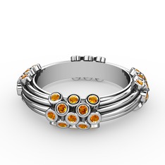 Delissa Yüzük - Sitrin 925 ayar gümüş yüzük (şeffaf mineli) #1ye9qb7