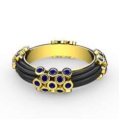 Delissa Yüzük - Lab safir 8 ayar altın yüzük (Siyah mineli) #3hd80q