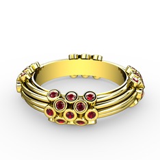 Garnet 8 ayar altın yüzük (şeffaf mineli)