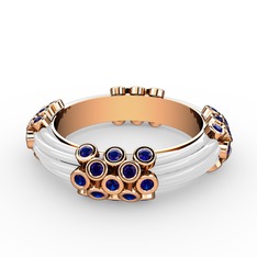 Delissa Yüzük - Lab safir 18 ayar rose altın yüzük (Beyaz mineli) #c3wxiz