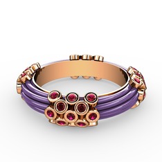 Delissa Yüzük - Rodolit garnet 8 ayar rose altın yüzük (Menekşe mineli) #dy6gw9