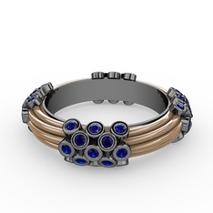 Delissa Yüzük - Lab safir 925 ayar siyah rodyum kaplama gümüş yüzük (Ekru mineli) #er0pq9