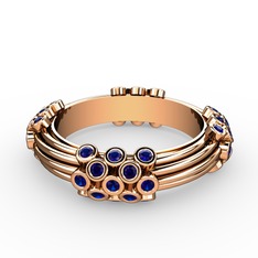 Delissa Yüzük - Lab safir 925 ayar rose altın kaplama gümüş yüzük (şeffaf mineli) #gbpoho