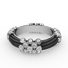 Delissa Yüzük - Swarovski 925 ayar gümüş yüzük (Siyah mineli) #gzy72j