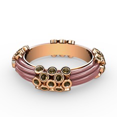 Delissa Yüzük - Dumanlı kuvars 18 ayar rose altın yüzük (Pastel pembe mineli) #ld11h8