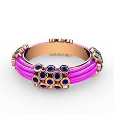 Delissa Yüzük - Lab safir 18 ayar rose altın yüzük (Neon pembe mineli) #m0lh2o