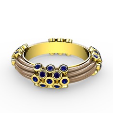 Delissa Yüzük - Lab safir 14 ayar altın yüzük (Ekru mineli) #mw70zh