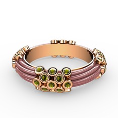 Delissa Yüzük - Peridot 925 ayar rose altın kaplama gümüş yüzük (Pastel pembe mineli) #nht42d