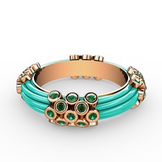 Delissa Yüzük - Yeşil kuvars 18 ayar rose altın yüzük (Turkuaz mineli) #orbc6t