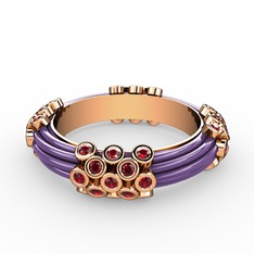 Garnet 14 ayar rose altın yüzük (Menekşe mineli)