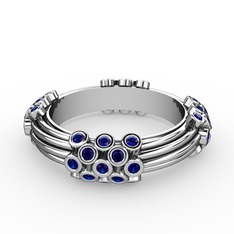 Delissa Yüzük - Lab safir 14 ayar beyaz altın yüzük (şeffaf mineli) #pxsreo