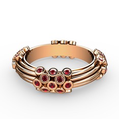 Garnet 18 ayar rose altın yüzük (şeffaf mineli)
