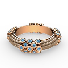 Delissa Yüzük - Akuamarin 18 ayar rose altın yüzük (Ekru mineli) #skp2ch