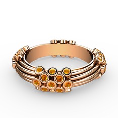 Delissa Yüzük - Sitrin 18 ayar rose altın yüzük (şeffaf mineli) #w7f8gz