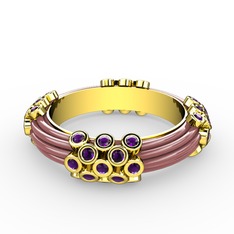 Delissa Yüzük - Ametist 18 ayar altın yüzük (Pastel pembe mineli) #wkgqn8