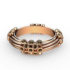 Delissa Yüzük - Dumanlı kuvars 14 ayar rose altın yüzük (şeffaf mineli) #xqyslg