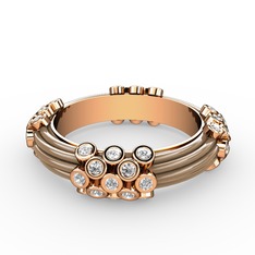 Delissa Yüzük - Swarovski 14 ayar rose altın yüzük (Ekru mineli) #yqwk8k