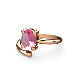Pembe kuvars 14 ayar rose altın yüzük