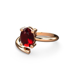 Garnet 925 ayar rose altın kaplama gümüş yüzük