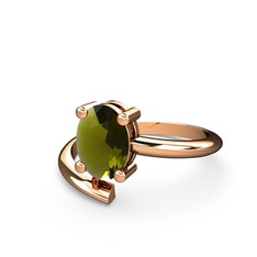 Oval Yüzük - Peridot 8 ayar rose altın yüzük #y3gtv0
