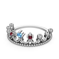 Akuamarin ve rodolit garnet 925 ayar gümüş yüzük