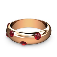 Garnet 8 ayar rose altın yüzük