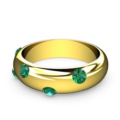 Delmira Alyans - Yeşil kuvars 14 ayar altın yüzük #lg20r5