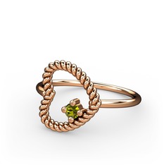 Peridot 925 ayar rose altın kaplama gümüş yüzük